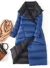 Women's Vests Fitaylor Women Double Sided Down Long Jacket Winter Turtleneck White Duck Coat Breasted Warm Parkas Snow Outwear 230112