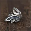 Cluster Rings Trendy Personnalisé Réglable Vintage Lézard Anneau Hommes Mignon Cabrite Gecko Caméléon Anole Femmes Animal Bijoux Cadeau Dh3L7