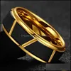 Cluster Rings Korean Tungsten Gold Ring For Men 815 R2 Drop Delivery Jewelry Dhtow