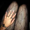 Seksi Kadın Çorap Siyah Beyaz Uzun Mesh Çoraplar Çorozluk Ggggraceful Mektup Baskılı Sabit Yumuşak Fishnet Çoraplar İnce Dantel Top 10 Kadın Sıkı Hosierys