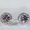 Classic 925 Sterling Silver Stud Earrings 4mm Round Simulated Diamond for Women Men smycken