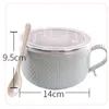 Bowls Large Lunch Box Bowl Stainless Steel With Handle And Lid Spoon Instant Noodle Soup Salad Dessert Double-Layer Tableware