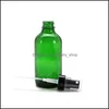 Packing Bottles Green Glass Bottle With Black Fine Mist Pump Sprayer Designed For Essential Oils Pers Cleaning Products Aromatherapy Otspc