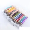 Porte-clés Longes 28 couleurs Mode Sile Bébé Sucette Chaîne Porte-clés Clips Porte-Bois Perlé Sucette Clip Mamelon Dentition Sangle Dhgdd