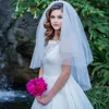 Bridal Veils Cut Edge Two Tier White/Ivory Elbow Length Tulle Veil Wedding With Comb