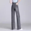Jeans da donna Plus Large Size Donna Gamba dritta Denim Larga Vita alta Grigio Blu Moda Piatto sbiancato Stretch M 6XL 8XL 230111