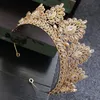 Gioielli per capelli da sposa Barocco Vintage Color oro Champagne Diademi da sposa Accessori per corona Crystal Pageant Queen Diadem 230112