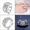 With Side Stones Sier Ring Fashion Atmosphere Inlaid Zircon Rings Birthday Wedding Party Gift Luxury Drop Delivery Jewelry Dhhcr