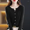 Women's Knits 2023 Spring And Autumn Style Small V-neck Woolen Cardigan Women's Knitted Top Winter Sweater Long Sleeve