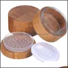 Verpakkingsdozen 30 ml lege poederbehuizing bamboe cosmetische pot make -up losse doos containerhouder met zeefdeksels en puff druppel levering ot61z