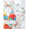 Maillots de bain pour femmes Zrtak Tie Dye Maillot de bain Femmes Sexy Bikinis 2023 Femme Bandage Réglable Beachwear Micro String Bikini Ensembles String Halter