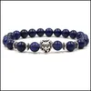 Charm Bracelets Natural Stone Lapis Lazi Bracelet Beads Reiki Healing Meditation Energy Mens Drop Delivery Jewelry Dhcra