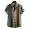 Mäns casual skjortor herrskjorta Hawaiian tryck kort ärmknapp Turned Collar Cotton Daily Fashion Beach