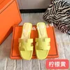 famous brand Beach slippers Classic Flat heel Summer Designer Fashion flops leather lady Slides women shoes Hotel Bath Ladies sexy Sandals Large size kqMJKNMK00003