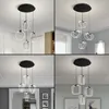 Pendant Lamps Modern Simple Light Luxury Transparent Guide Bar Round Square Single Three Or Four Restaurant Chandelier