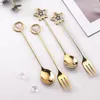 Dinnerware Sets 304 Stainless Steel Cute Star Love Pendant Japanese-style Spoon Household Coffee Milk Tea Dessert Stirring Kitchen Tool