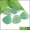 Stone Natural Heart Green Aventurine Chakra Healing ädelstenar för smycken Making Charms Tillbehör Fashion Pärlor Dekorationer Drop de Dhht6