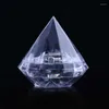 Gift Wrap 120pcs 7X7CM Clear Plastic Lovely Diamond Shape Candy Box Boxes Wedding Party Favor Holders Banquet
