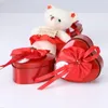 Decorative Flowers 3Pcs Quick Hand Wash Or Luxurious Bath Valentine's Day Soap Rose Petal In Heart Box Flower With On It