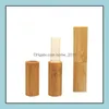 Bouteilles d'emballage 4G Tube de rouge à lèvres en bois de bambou vide DIY Outil de beauté à lèvres Conteneur de crème naturelle Sn2027 Drop Delivery Office School Dhw6N