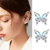 Boucles d'oreilles créoles Saint Valentin pour femme S925 argent sterling coloré Zircon papillon jour clous