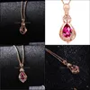 Collane a ciondolo Ruby Pendenti Vintage Fine Wedding Engagement Necklace Bijouterie Imition 925 Sterling Sier Drop Delivery Gioielli Dhvnl