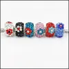 Charms Flower Polymer Clay Crystal Charm Bead 925 Sier Plated Fashion Women Sieraden Europese stijl voor Pandora armband ketting 50 DHJFW