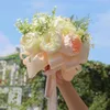 装飾的な花ブーケ花嫁の花嫁の花嫁介添人姉妹グループ教会教会の補助金を手に入れるエレガントなシミュレーション手作りマルチカラーFZ528
