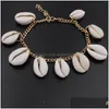 Anklets Bohemia Fashion Jewelry Shell Summer Beach Ankle Bracelet On Lady Accessories Drop Delivery Dh4Xr