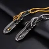 Pendant Necklaces Mens Punk Stainless Steel Feather With Eagle Claw 55mm Chain Necklace Steampunk Jewelry For Men