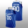 Niestandardowa koszulka koszykarska NCAA Kentucky Wildcats Oscar Tshiebwe CJ Fredrick Sahvir Wheeler Daimion Collins Cason Wallace Chris Livingston Jersey szyta