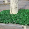 Decoratieve bloemen Kransen 200 % Per Lot Artificial Turf Carpet Simation Plastic buxus Gras Mat 25cmx25cm Groen gazon voor huis dhdgl