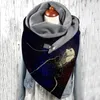 Scarves 40# Women Harajuku Printing Button Soft Wrap Shawls Head Face Neck Gaiter Outdoor Print Scarf Cover