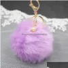 Keychains lanyards 22 Styles söta nyckelringar fin variation 8cm pompom nyckelring högkvalitativ väska pendelle Keyring Women Fashion Jewelr Dhu8p