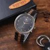 Relojes de pulsera Moda para hombre Reloj de cuarzo marrón / negro Juego de regalo de 3 piezas con gafas de sol Relojes de billetera Paquete hermoso Reloj de San Valentín