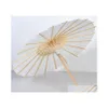 Parapluies 60Pcs Nuptiale De Mariage Parasols Papier Blanc Beauté Articles Chinois Mini Artisanat Parapluie Diamètre 60Cm Sn4664 Drop Delivery Home Dhr06