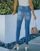 Женские джинсы с высокой талией, сексуальные эластичные тонкие модные повседневные брюки на небольшую ногу, женские уличные джинсовые брюки-карандаш 230111