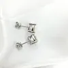 REAL 925 Sterling Silver Stud Earrings Classic 6-8mm runda simulerade diamantörhängen för kvinnor bröllop ädelsten smycken kvinnliga män