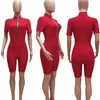 Macacões femininos macacões Rompers verão ativo desgaste fitness bodycon macacão feminino macacão feminino roupas de bike de traje casual esportivo com zíper esportivo