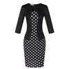 Three Quarter Sleeve Dress Fake Two Piece Business Wear Lace Sheath Pencil Skirt