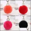 Party Favor Furt Fur Ball Plush Fuzzy Key Bland Pomp Klapeczka torba samochodowa Pierścień Pierścień Biżuter