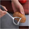 Utensili per frutta e verdura Pelapatate in acciaio inox Cucina Meloni Patate Manico lungo Pelapatate per mele e mango Peeling portatile Bh6120 Wly Drop D Dh8Zl