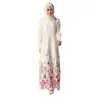 Ethnic Clothing Fashion Maxi Flower Hijab Dress Abaya Dubai Bangladesh Turkish Long Sleeves Muslim Dresses Embroidey Islamic Of Women