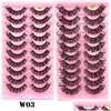 Faux Cils Paires Extension Eye Lashes Wispy Volume Fluffy Doux Russie Faux Mink DD Curl Cilsfalse Gera22 Drop Livraison Hea Dhlrf