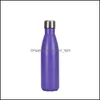 Water Bottles Newest 500Ml Vacuum Cup Coke Mug 304 Stainless Steel Insation Thermoses Fashion Movement Veined Drop Delivery Home Gar Dhxkl