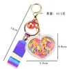 Keychains colhedas de moda lantejoulas de cora￧￣o para mulheres pendentes de pingente transparente e lantejoulas de lantejoulas -chave de celular carr carr dr dht5b