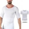 Herrkroppsskärmare män t-shirt slant shaper korrigerande hållning magkontroll kompression man modellerar underkläder korsett m-3xl