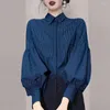 Женские блузки Jsxdhk Designer Designer Spring Single Breads Loak Bluses Ladies 2023 Моды Женщины -стриптиз