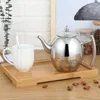 Bardak tabaklar 1L/1.5L kalınlığında paslanmaz çelik çaydanlık kahve kabı su su ısıtıcısı filtreli büyük kapasiteli indüksiyon ocak çay alet