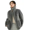 Frauen Pelz Faux Einfarbig Schafe Lammfell Kurze Mäntel Weibliche Dame Frauen Verbund Wolle Jacken Lammwolle Warme Outwear Winter 230111